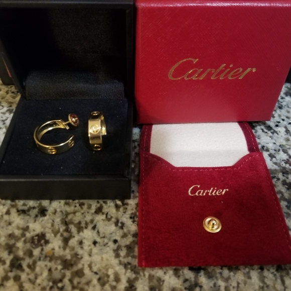 CARTIER 18K gold love earrings - Picture 4 of 16